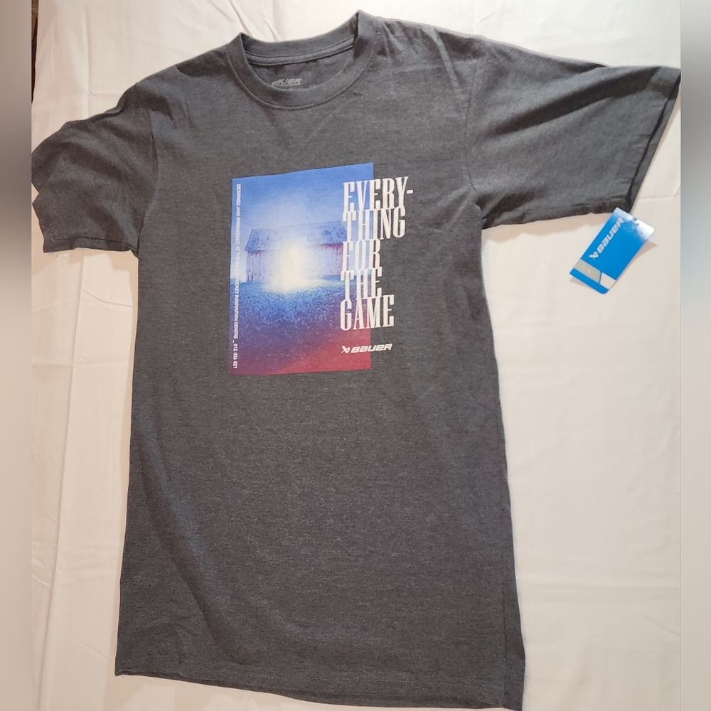 Bauer gray mens Tshirt size Small
